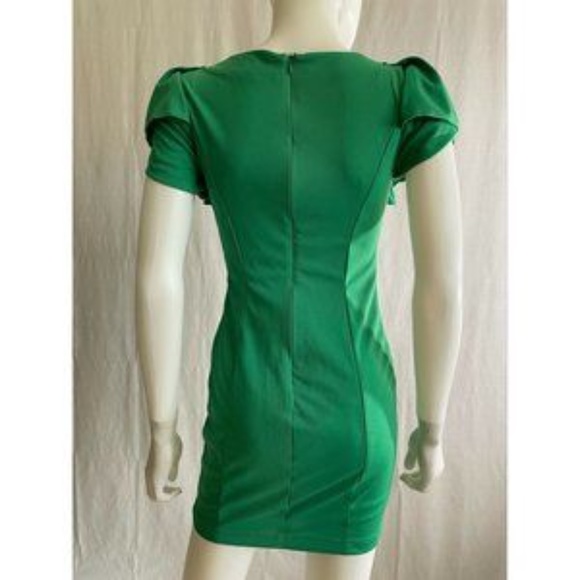 Women's Dress Mini Party Cocktail Green Round Neck - Picture 7 of 11